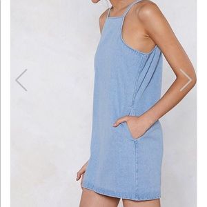 NWT Nasty Gal Denim Mini Dress with pockets